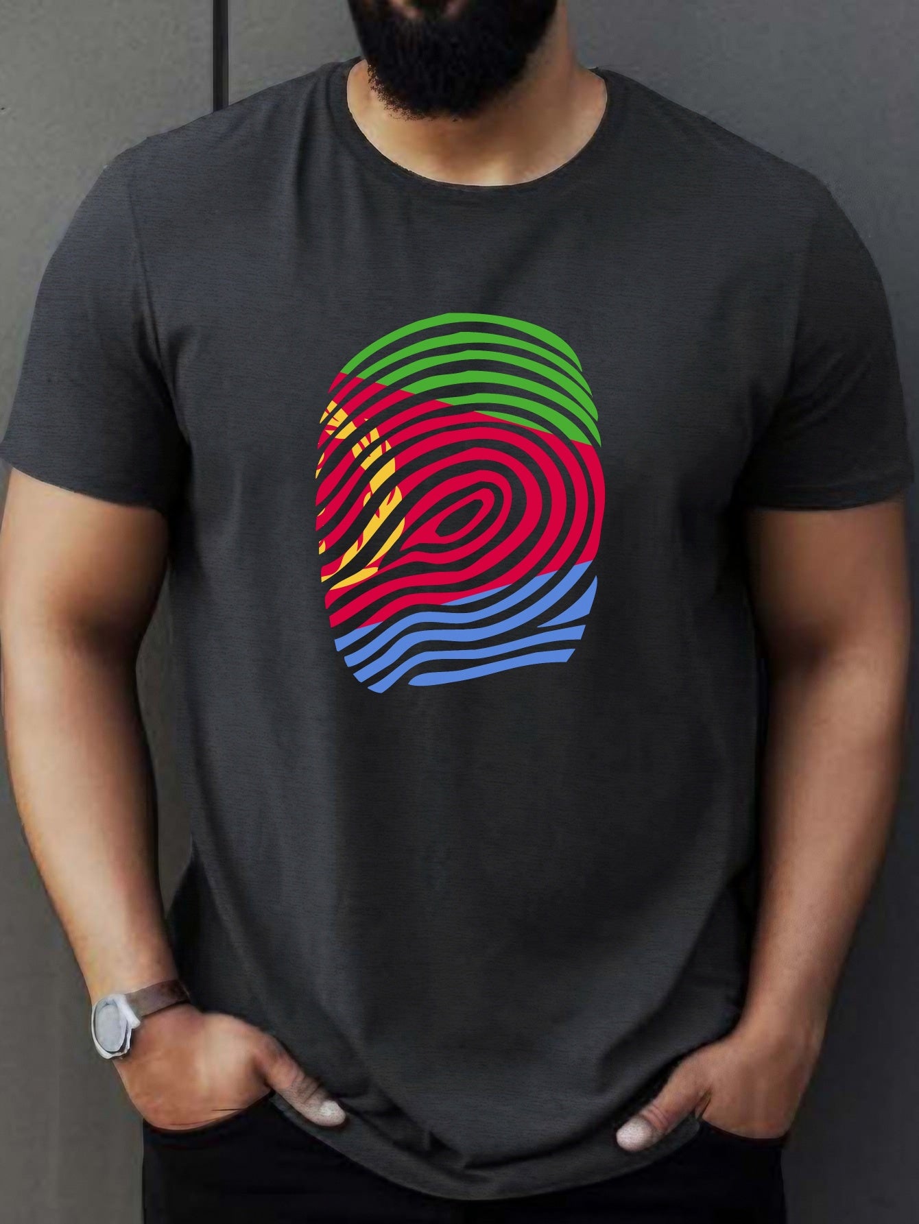 Eritrea Fingerprint Graphic T-Shirt for Men