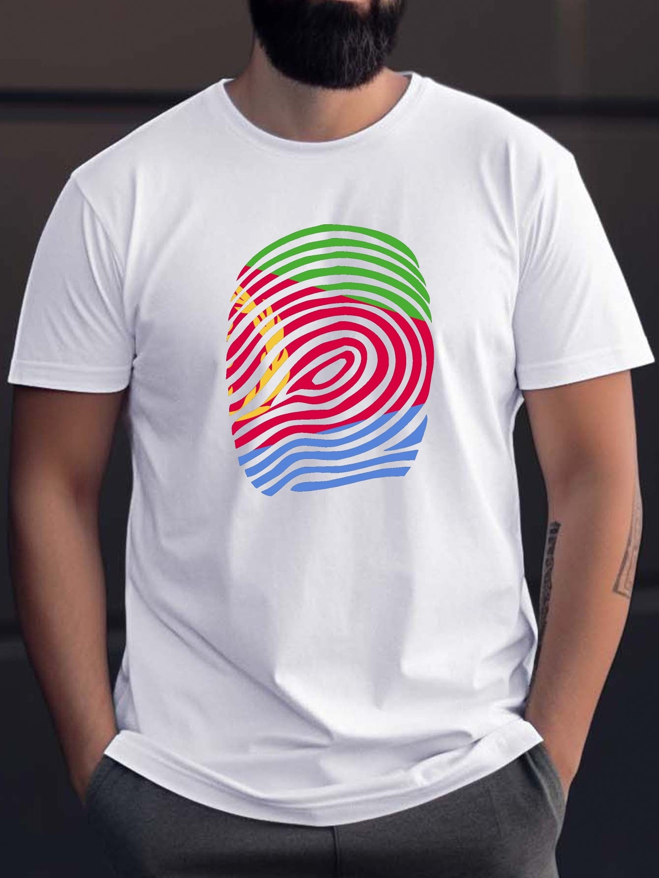 Eritrea Fingerprint Graphic T-Shirt for Men