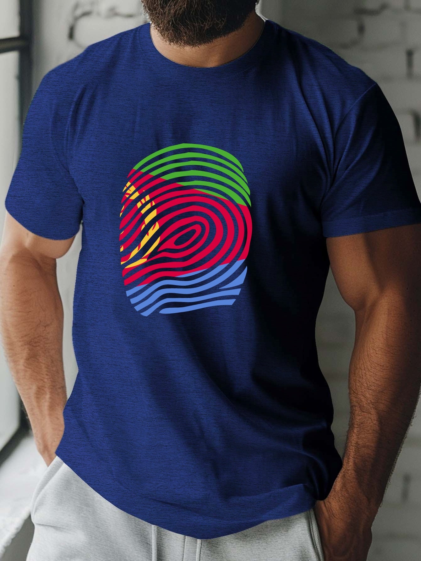 Eritrea Fingerprint Graphic T-Shirt for Men