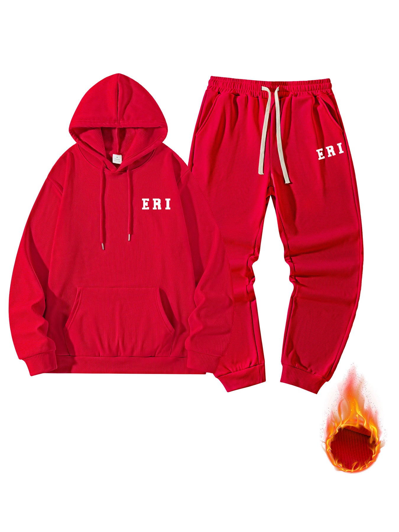 ERITREA Men's Hoodie and Sweatpants Set -Warm for Fall/Winter Sports and Outdoor Activities