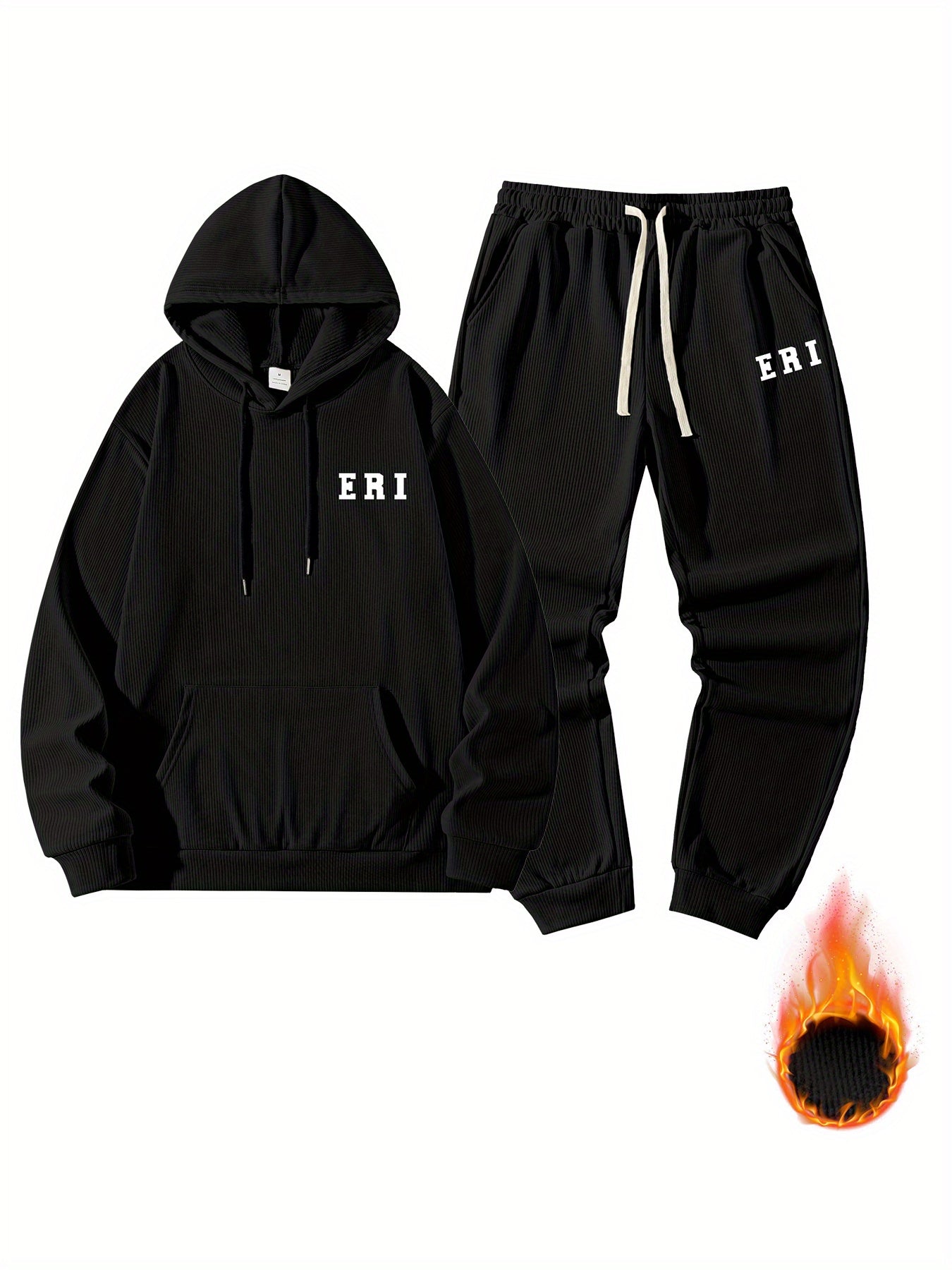 ERITREA Men's Hoodie and Sweatpants Set -Warm for Fall/Winter Sports and Outdoor Activities