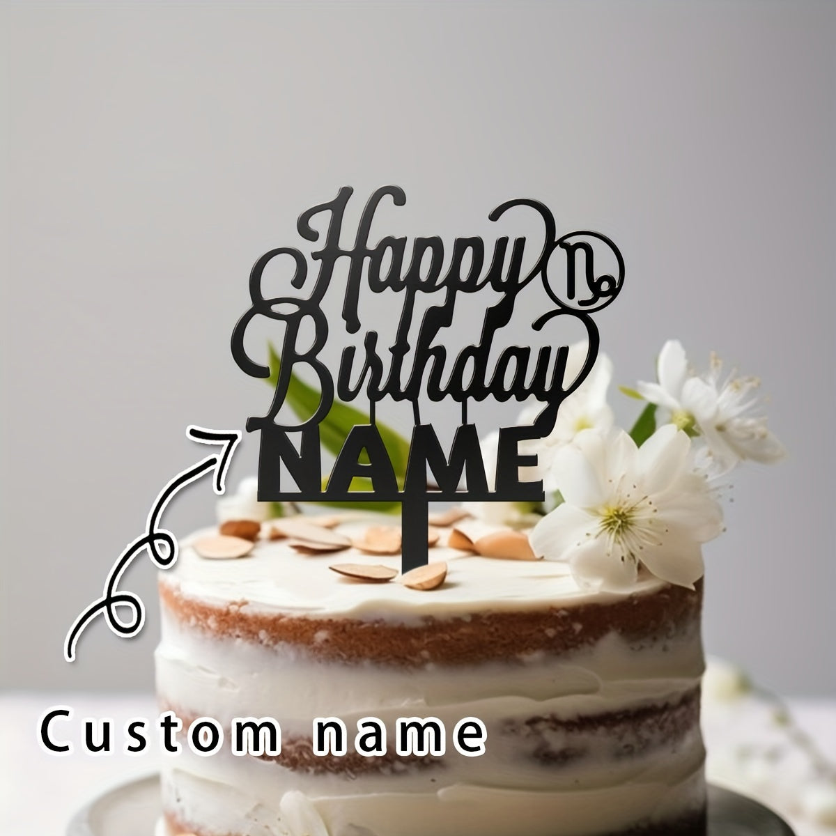 Custom Acrylic Cake Topper with Personalized Name_Your own name!