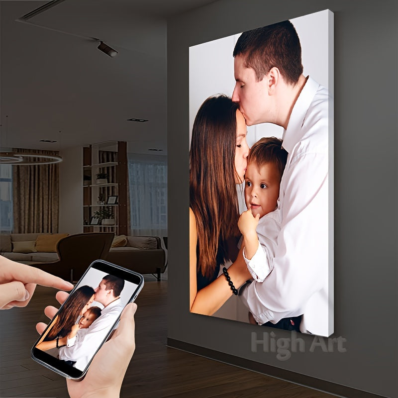 Customized Frame, Custom Photo Print Your Photos On Canvas Printing Wall Art , Frame Family Gifts