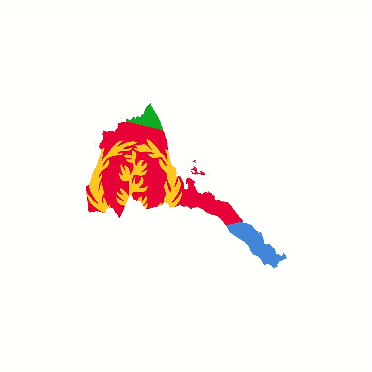 Eritrea Flag Vinyl Decal - Large Vintage Car & Truck Sticker, Matte Finish, Perfect for Laptops, Water Bottles, Phones, Cars, Tents, and More