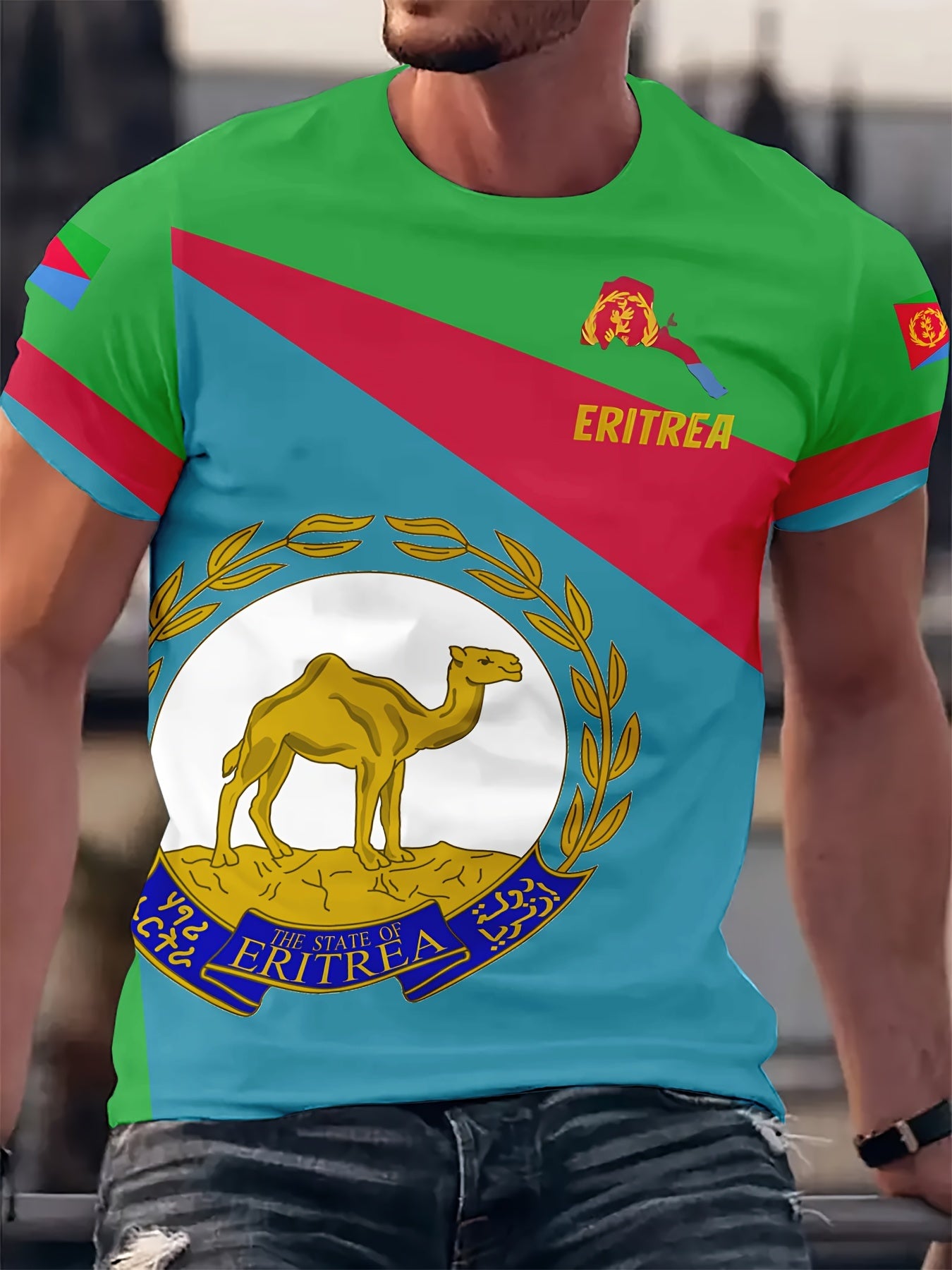 Eritrea-Comfy Summer T-Shirt for Men -Breathable Polyester