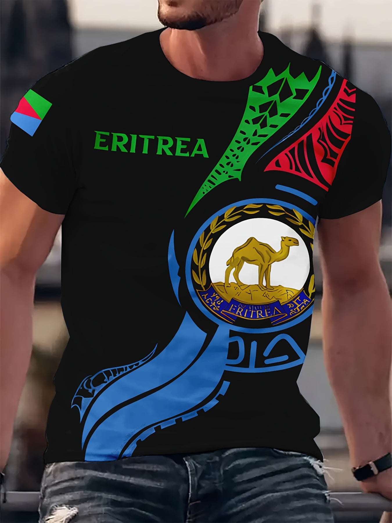 Eritrea-Comfy Summer T-Shirt for Men -Breathable Polyester