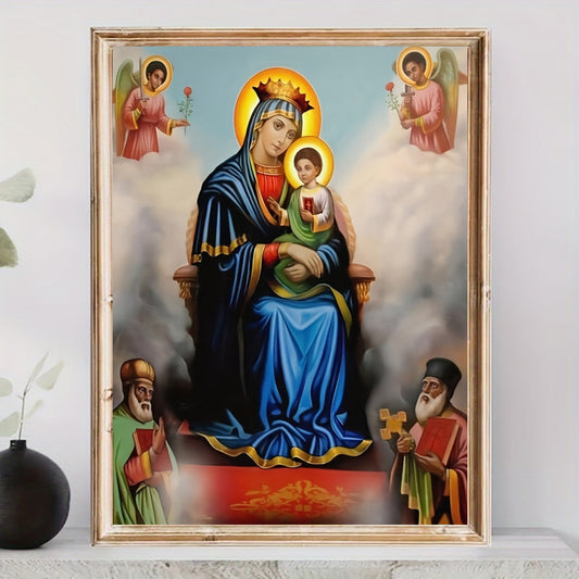 Orthodox Glory Virgin Mary Canvas Art Poster - Unframed - 30.48cmx16